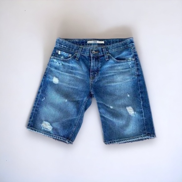 Big Star Joey Distressed Boyfriend Blue Jean Denim Shorts, Women’s Size 25 - Picture 2 of 12